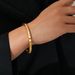Trendy Great Wall Pattern Multi Layer Stainless Steel Hollow Back Text Design Versatile Open Punk Bracelet_ipsvogv.com