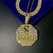 Jewelry Inlaid Diamond Octagon Enamel Letter Pendant Accessories Hip Hop Men's Necklace_ipsvogv.com