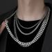 Stainless steel men's Cuban necklace accessories titanium steel necklace jewelry men's versatile high end_ipsvogv.com