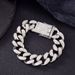 Full Diamond Cuban Chain Bracelet Set Fashion Personality Spiked Alloy Rhinestone Hip Hop Accessories_ipsvogv.com