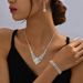 Diamond Jewelry Set - 3-Piece Block Necklace, Earrings & Bracelet For Women, Elegant & Versatile Everyday Wear_ipsvogv.com