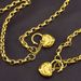 Yellow Heart Belcher Padlock Pendant Necklace & Bracelet for Women_ipsvogv.com