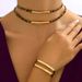 Women’s Jewelry Set Fashion Leather Leopard Print Double Layer Sticker Neck Collar Bracelet Set Retro Charm Metal Tube Decoration Fashion Punk_ipsvogv.com