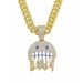 Ice face emoji expression pendant Cuban chain full of diamond hip hop jewelry trendy men's pendant jewelry_ipsvogv.com