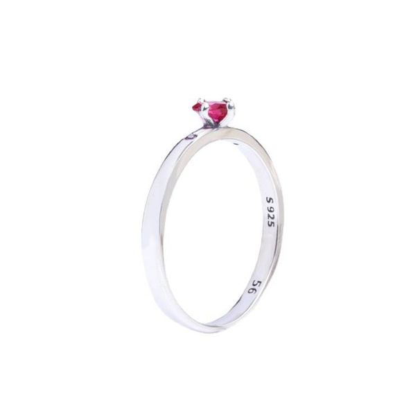 Women's Jewelry Light Luxury Silver Plated Ring Rose Red Heart Shaped Ring Classic Female Ring_ipsvogv.com