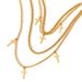 Hip Hop Cross Two Piece Set Flat Stitching Bead Necklace Double Layer Stacking Necklace Bracelet Stainless Steel Men And Women Trend_ipsvogv.com