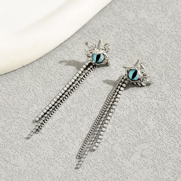Personalized trend, sweet and cool hip-hop style, devil's eye blue simple inlaid resin, niche earrings, earrings_ipsvogv.com