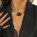 Punk Style Accessories, Flowing Pig Nose Chain Necklace, Personalized Leopard Print Acrylic Button Accessories_ipsvogv.com
