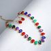 Fashion temperament colored crystal gem diamond earrings necklace clavicle chain personality niche jewelry set female_ipsvogv.com