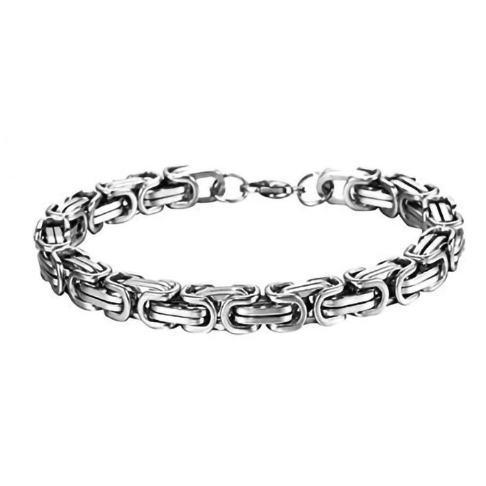 fashion domineering stainless steel handmade square buckle emperor chain multi color titanium steel men's necklace_ipsvogv.com