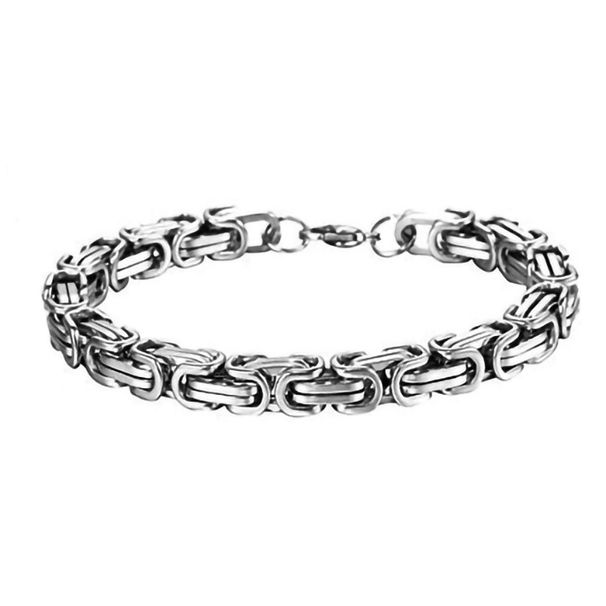fashion domineering stainless steel handmade square buckle emperor chain multi color titanium steel men's necklace_ipsvogv.com