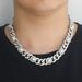Unisex Hip Hop 15mm Pearl Cuban Chain Personality Popular Niche Hip Hop Necklace Men's Creative Accessories_ipsvogv.com