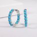 Zircon Cultured Ruby Synthetic Turquoise Earrings Fashionable Personality Gemstone Earrings Silver Round Earrings_ipsvogv.com