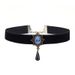 Gothic Court Velvet Ribbon Butterfly Beauty Head Necklace Choker Clavicle Chain For Women_ipsvogv.com