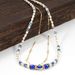 Glass Devil Eye Round Beads Shell 14K Gold OT Buckle Double Layer Necklace Clavicle Chain_ipsvogv.com