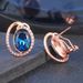 Unisex popular fashion earrings Rose gold plated blue stone hot selling jewelry_ipsvogv.com