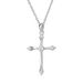 999 Sterling Silver Retro Cross Necklace For Women Fashionable And Versatile INS Long Sweater Chain Necklace_ipsvogv.com