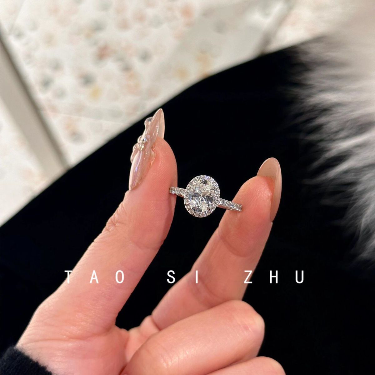 carat Pure Wild One Zircon Butterfly Simulation Pigeon Egg Light Luxury Socialite Style High End Open Ring_ipsvogv.com