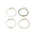 Personalized Combination With White Green Beaded Gold Circle Sequins, 4-piece Set Bracelet_ipsvogv.com