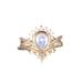 Jewelry Rose Flower Shaped Princess Pear Shaped Golden Pair Ring Female_ipsvogv.com