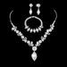 New Bride Crystal Flower Jewelry Set Fashion Banquet Wedding Dress Necklace Accessories_ipsvogv.com