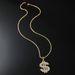 Exaggerated hip-hop, domineering US dollar symbol necklace, alloy inlaid diamond, personalized men's trendy pendant_ipsvogv.com