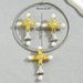 Fashion OL Commuter Style Women's Necklace Earring Personalized Cross Set with Pearl Design Earnail Accessories_ipsvogv.com