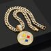 Fashion Jewelry Full Diamond Round Steelers Letter Pendant Necklace Personality Hip Hop Trendy Brand Cuban Chain_ipsvogv.com