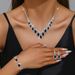 Women’s Jewelry Set Fashion High End Luxury Super Shiny Full Diamond Pearl Necklace Earrings Set Bridal Jewelry Three Piece Wedding Dress Accessories_ipsvogv.com