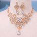 Women's Jewelry Elegant Drop Crystal Necklace And Earrings Set For Wedding, Party, And Special Occasions Water Drop Necklace Accessories_ipsvogv.com