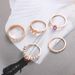 Personalized Fashion Creative Irregular Zircon Tree Branch 5-piece Geometry Set Ring_ipsvogv.com