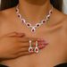 Women’s Jewelry Set Fashion Light Luxury High End Zircon Jewelry Necklace Earrings Niche Retro Clavicle Chain Fashion Versatile Necklace Set_ipsvogv.com