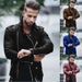 Men's autumn and winter new leather jacket with fashionable lapel zipper motorcycle leather jacket_ipsvogv.com