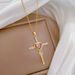 】 Cross 【 Light Luxury Charm Gorgeous Full Diamond Necklace Women's Versatile Clavicle Titanium Steel Chain 【 】_ipsvogv.com