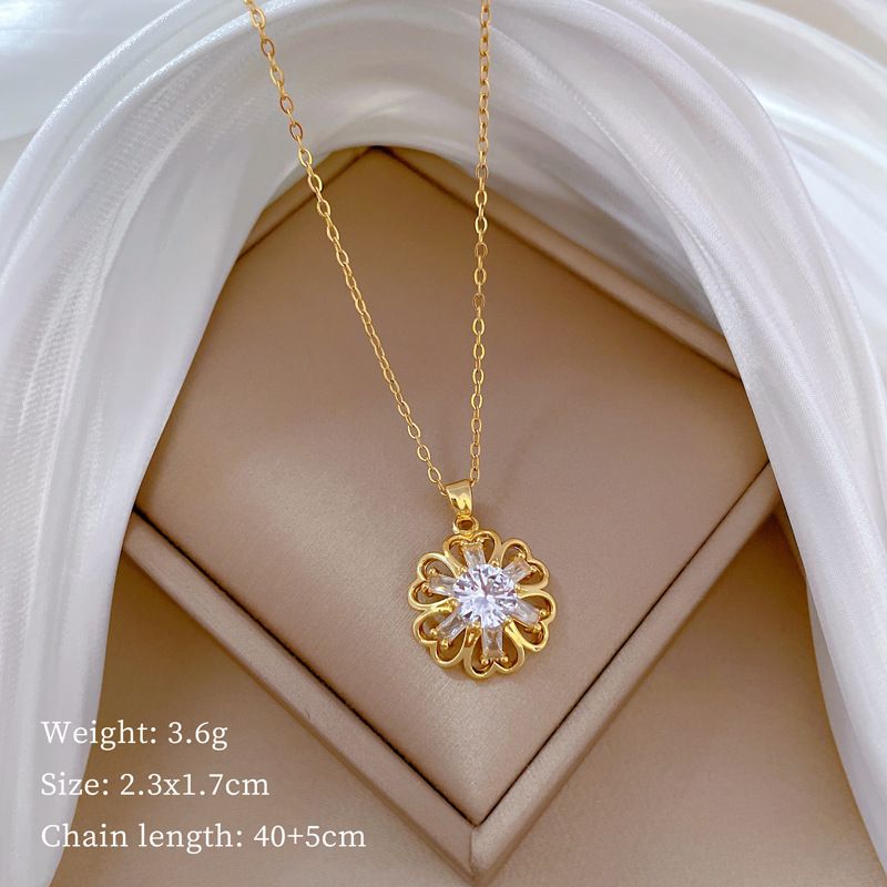 】 Stranded 【 Sky Flower Personality Light Luxury Temperament Gorgeous Full Diamond Necklace Women's Versatile Clavicle 【 】_ipsvogv.com