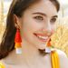 Dopamine colorful lightweight long multi layer tassel earrings high grade handmade DIY woven autumn and winter earrings_ipsvogv.com