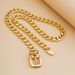 Punk Style Metal Texture Belt Buckle Personalized Geometric Collarbone Chain Necklace_ipsvogv.com
