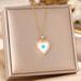 Heart Shaped Devil's Eye Necklace, Female Personality, Fashion Trend, Coldness Style, Zircon Pendant Jewelry_ipsvogv.com