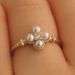 Sanjieins New Internet Celebrity Fashion Gold Pearl Ring Creative Simple Clover Flower Versatile Jewelry For Women_ipsvogv.com