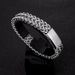 Men's Titanium Fashion Double Row Stainless Steel Hip Hop Trendy Thick Magnetic Clasp Cuban Bracelet_ipsvogv.com