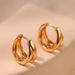 French High Grade Metal Style Retro Circle Plain Ring Copper Plated K Real Gold Business All Match Chic Earrings_ipsvogv.com