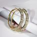 Exaggerated diamond studded double row large circle street dance hip-hop earrings, earrings, bridal earrings_ipsvogv.com