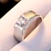 S925 Sterling Silver Men's Ring Domineering And Fashionable Moissanite 1ct Opening Adjustable New Frosted Diamond Ring_ipsvogv.com