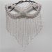 Rhinestone Tassel Face Mask for Women Fringe Masquerade Head Chain Jewelry for Halloween Party Cosplay_ipsvogv.com