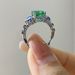 Sanjie Prosperous Full Silver Alloy Ring With Square Crystal Zirconia Set, Ladies' Water Green Diamond Handmade_ipsvogv.com