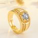 Plated Dominant Full Business Men's Ring, Color-Retaining Double Row Inlaid Diamond Engagement Ring_ipsvogv.com