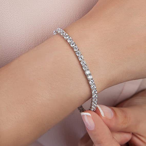 Four-Prong Moissanite Bracelet Fine Diamond Niche Design Simple Elegant Luxurious Single Row Jewelry_ipsvogv.com