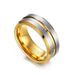 New Steel Ring With Slotted Electric And Silver Sand Surface, Trendy Single Men's Tungsten Gold Jewelry_ipsvogv.com