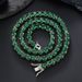 Men And Women's Jewelry 7mm Emerald Zircon Cuban Link Tennis Chain Hip Hop Unisex Necklace, 45cm-60cm Adjustable Length_ipsvogv.com