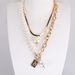 Jewelry New Copper Snake Baroque Pearl Portrait Square Necklace Women's Double Set Chain_ipsvogv.com